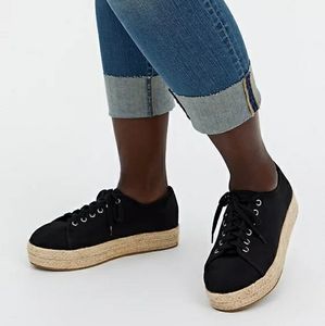 Torrid Black Canvas Espadrille Sneaker